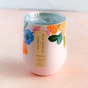 NEW Rifle Paper Co Corkcicle Insulated Pink Cup